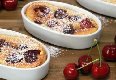 Quarkauflauf mit Kirschen