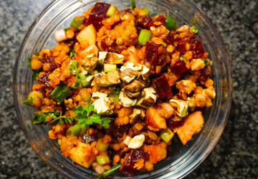 linsensalat mit roter bete