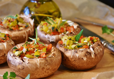 gefüllte champignons grill