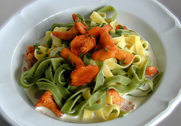 pasta mit pfifferlingen