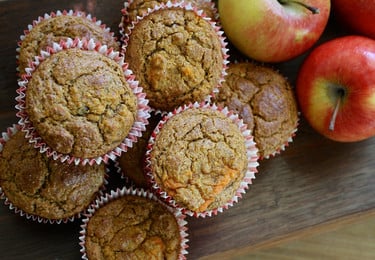 Haferflocken Muffins mit Apfel 